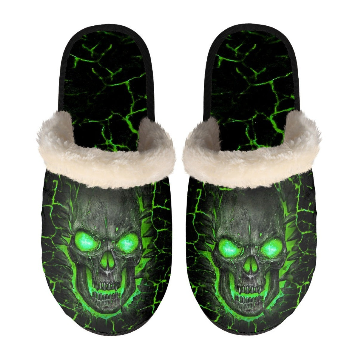 Wholesale Skull Head Lava Printing Cotton Slippers